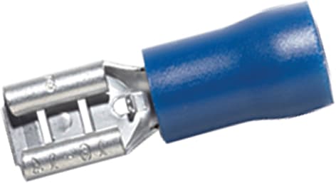 Kabelsko flat hun blå 6,3x0,8mm (100stk)