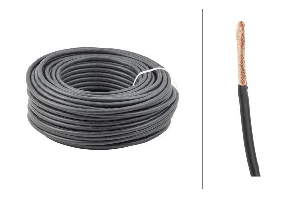 Ledning 1-leder 1x25q svart (50m)