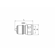 Temakobling T-serie - 1/4" han