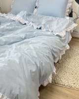 Варена бавовна з рюшами — Небесний / білі рюші — фото 5
