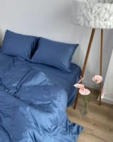 Сатин PREMIUM — Волошковий, комплект постільної білизни
