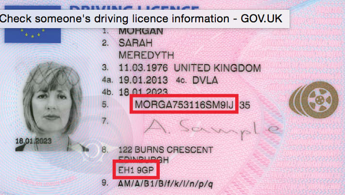 driving licence check