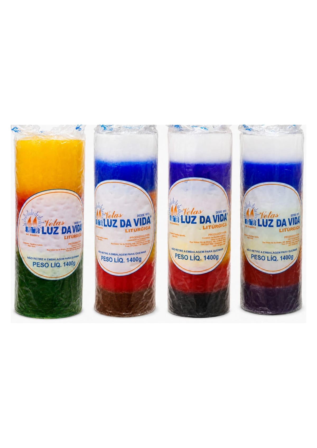 Vela 15 dias 7 linhas / Tricolor - 1.400g