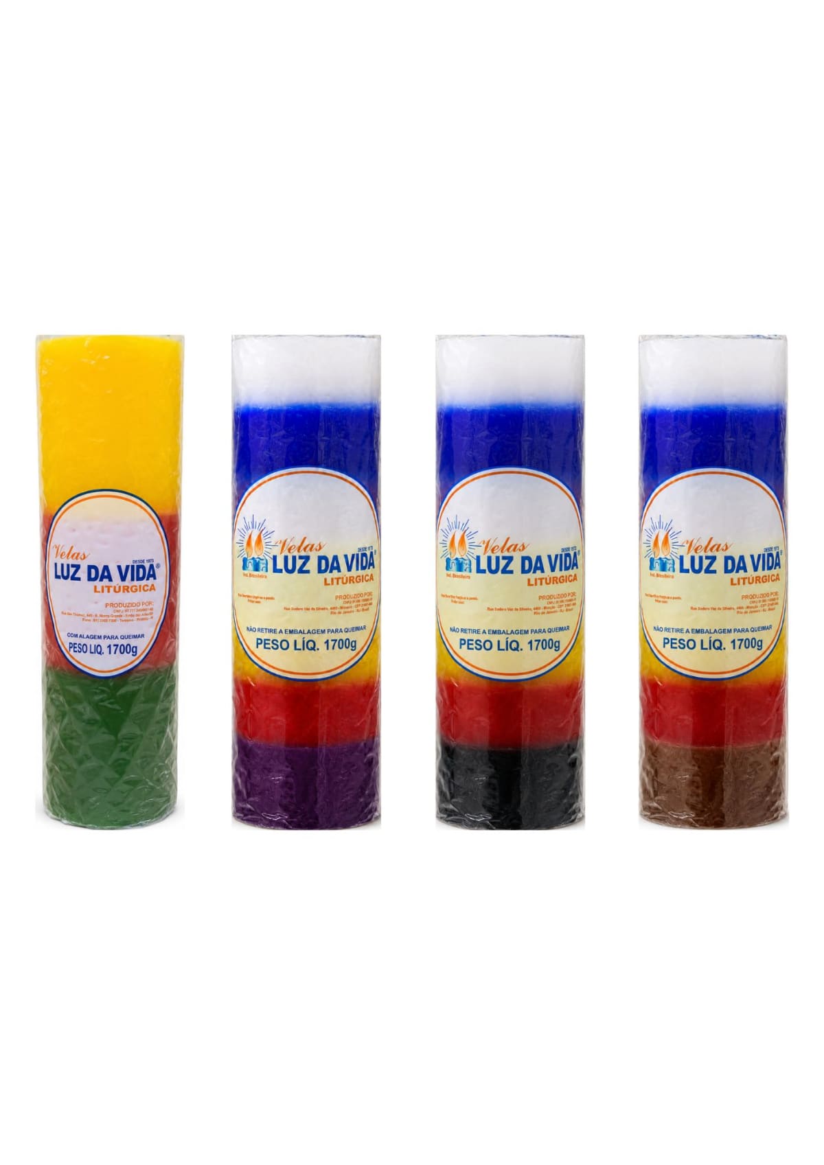 Vela 21 dias 7 linhas / Tricolor - 1.700g