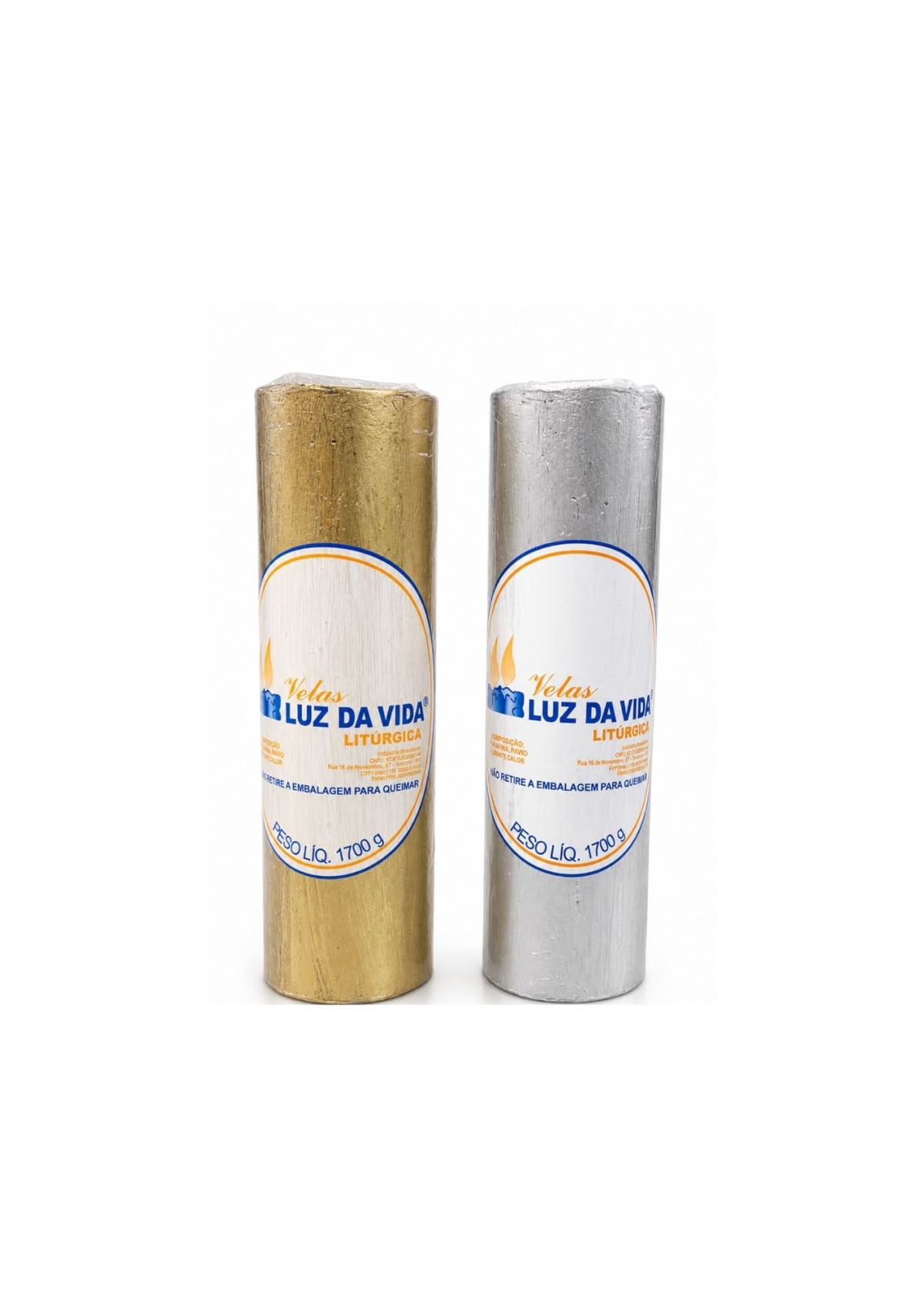 Vela 21 dias Dourada / Prata 1.700g