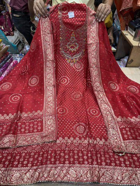 Banarsi Dola Silk with hand embroidery 