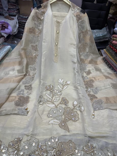 Designer Shimmer Silk with Embroidery 