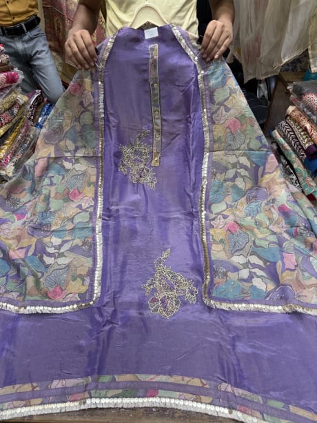 Shimmer Silk with digital Dupatta