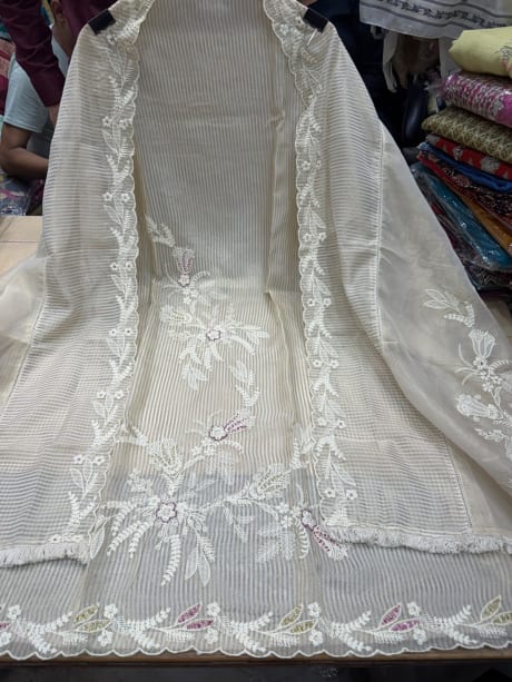Shimmer Silk Lakhnawi Embroidery