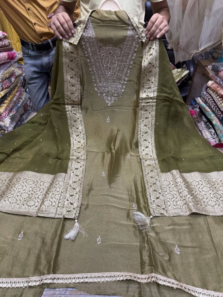 Mehndi Green special Shimmer Silk