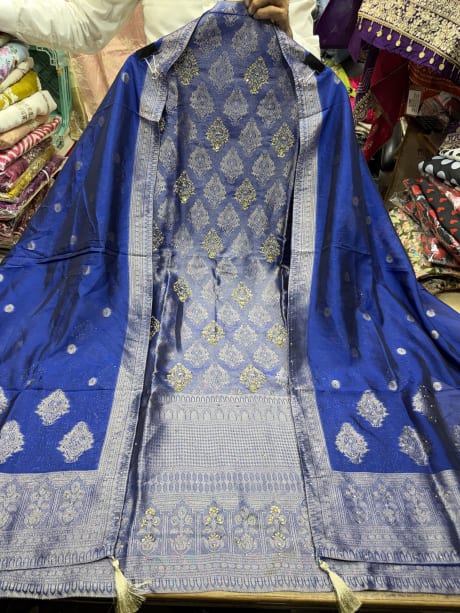 Kanjivaram Silk Brocade work and embroidery 