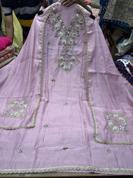 Mul Chanderi Cotton with Gotta work