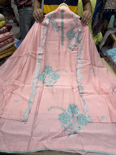 Mul Chanderi Cotton with beads work