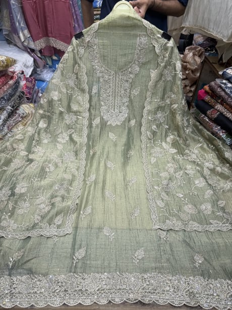 Shimmer Crush emboidery with heavy dupatta