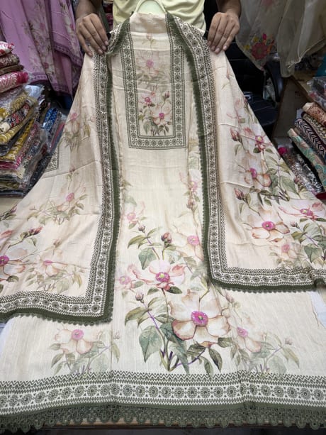 Muslin Cotton front and back flower design