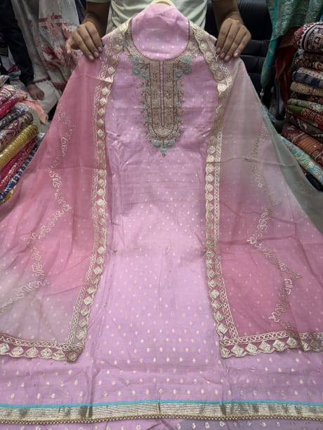 Chanderi Silk with embroidery 