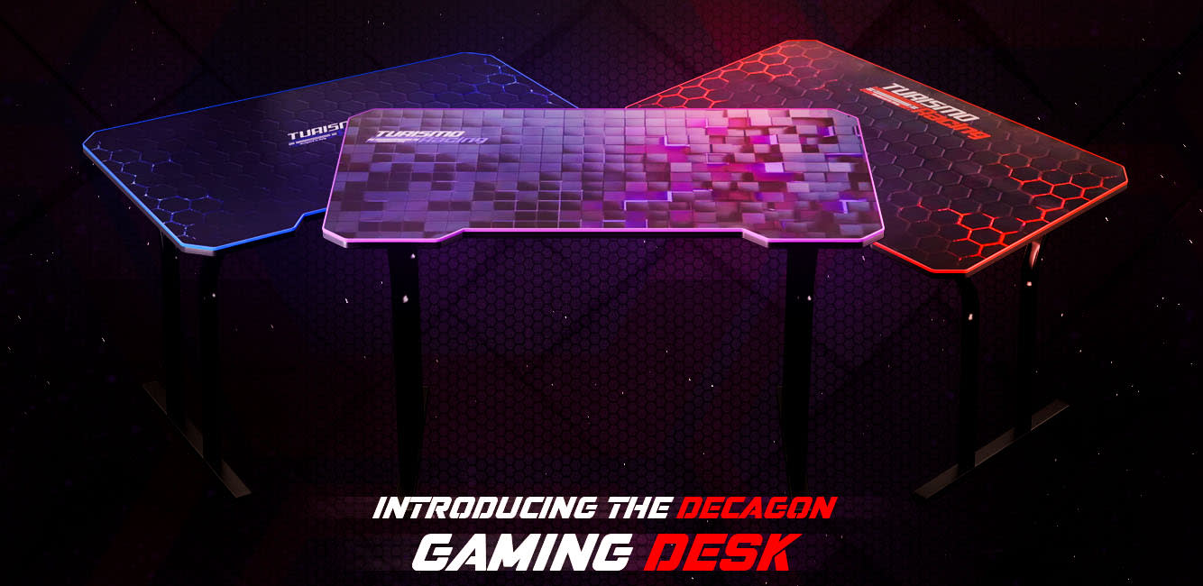 Green Stazzione GAMING DESK With LED Lighting - Turismo Racing