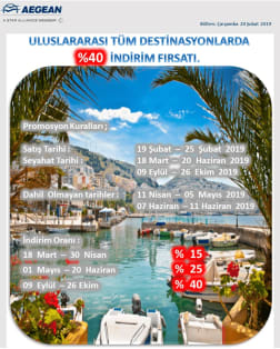 Aegean Airlines'ın %40'a Varan İndirim Fırsatını Kaçırma!