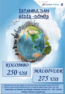 İstanbul'dan Gidiş Dönüş Kolombo ve Maldivler'e İndirim!