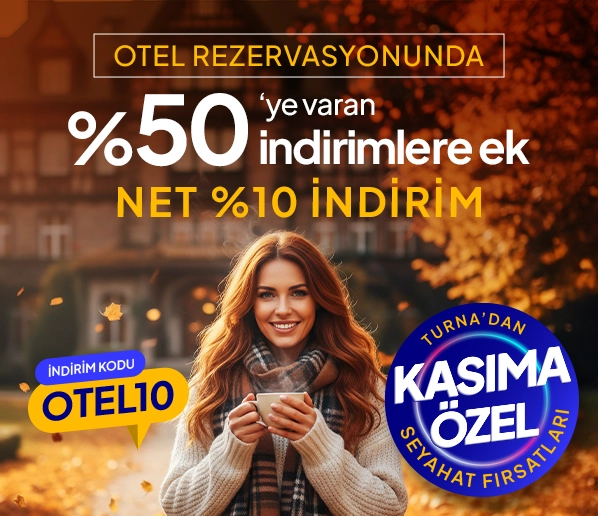 Otelde Tüm Kampanyalara Ek %10 İndirim + Vade Farksız 3 Taksit!