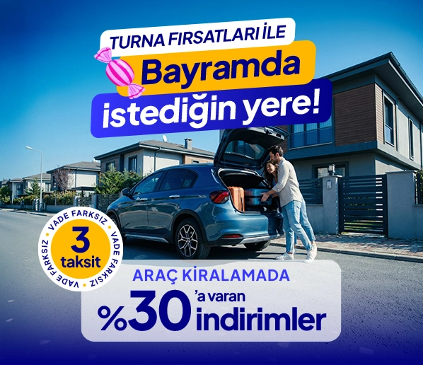 Araç Kiralamada %30'a varan İndirimler 