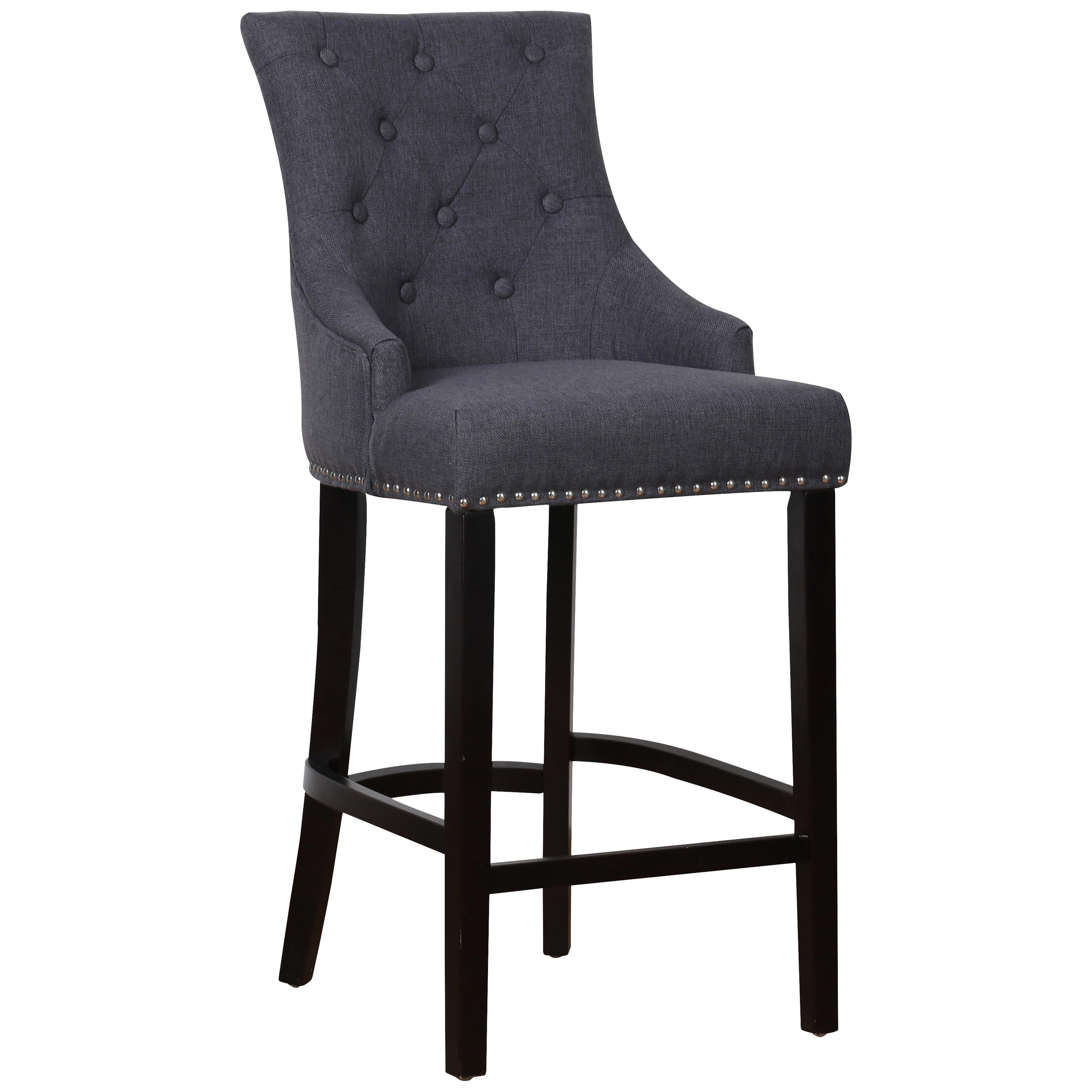 2x Fabric Kitchen Breakfast Bar Stool Seat Barstool Wheat Grey Description Fabric Barstool With Pin Tuck On Detailing And High Backrest This Breakfast Bar Stool Has Upholstery Studded Edges Would Fit