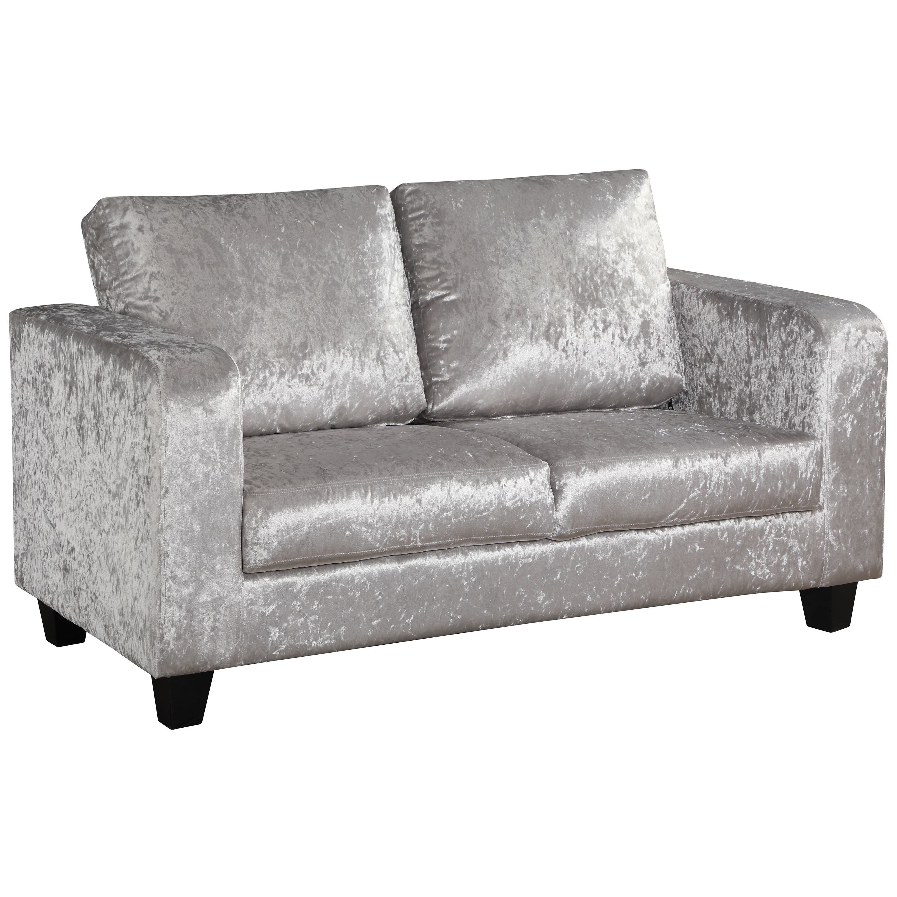 Crushed Silver Velvet Sofa Seat 2 Seater Ebay