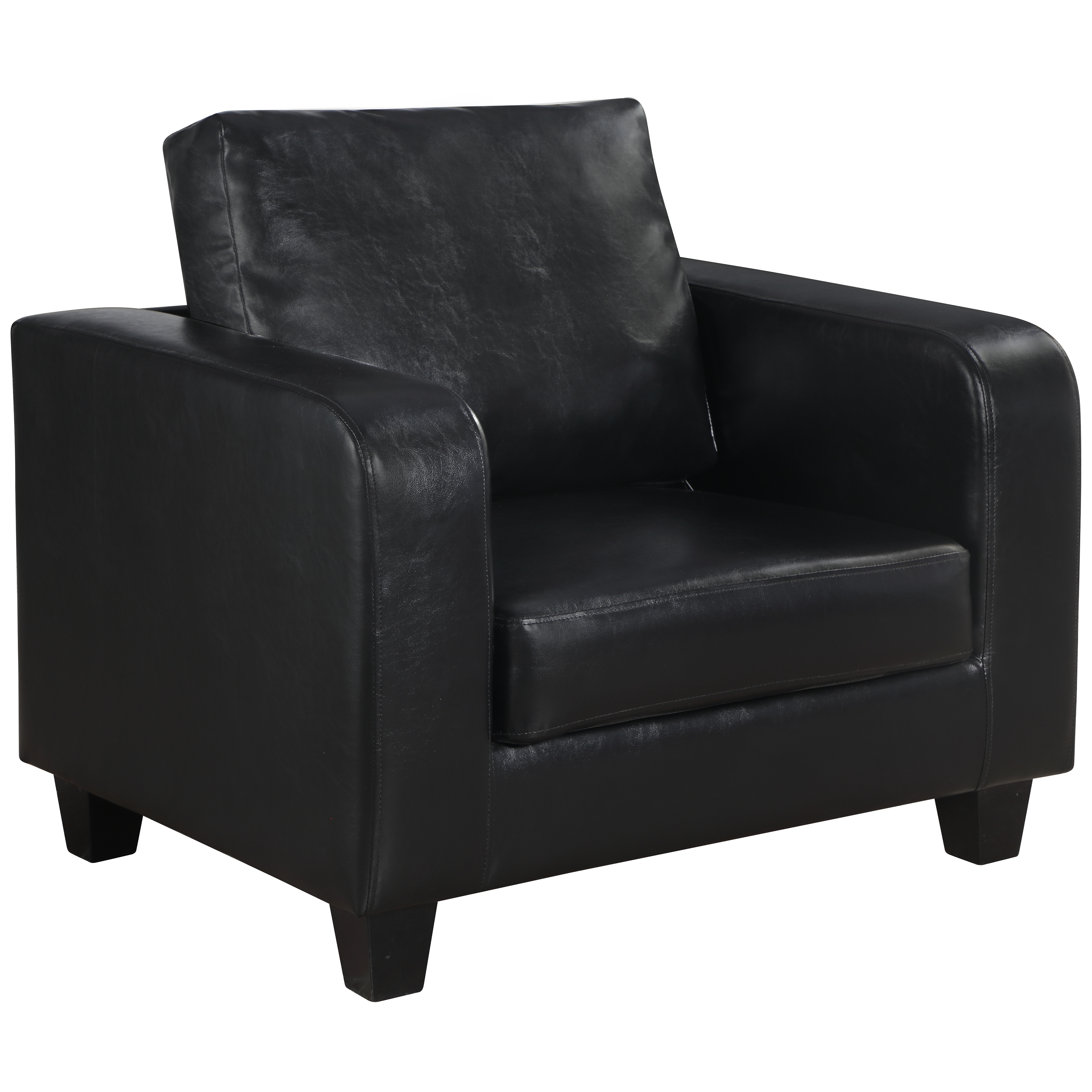 Black Faux Leather Armchair Sofa Seat Tub Club Chair Ebay