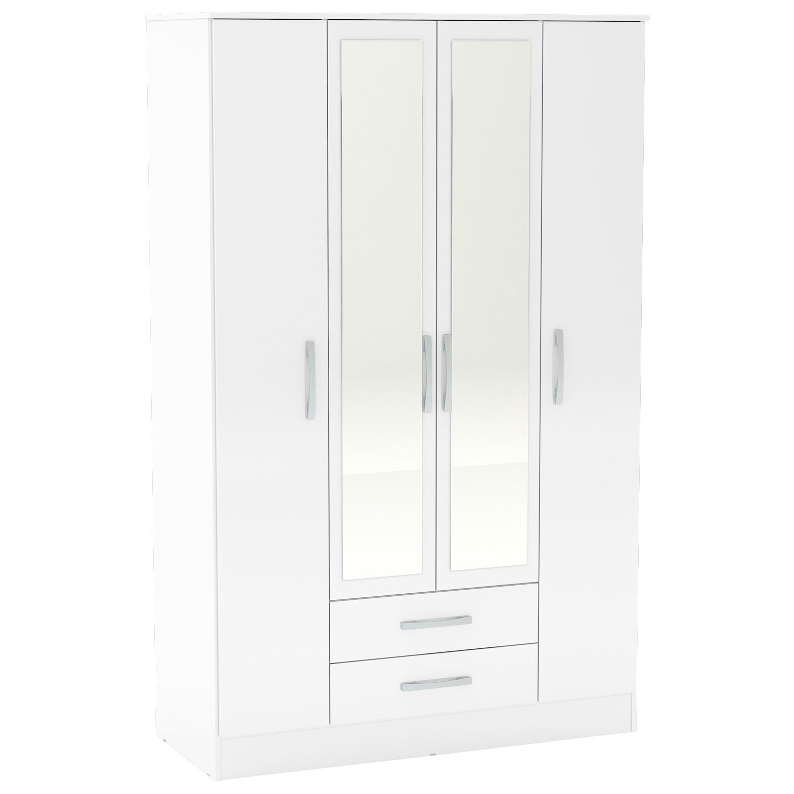 High Gloss 4 Door 2 Drawer Hanging Mirror Combination Wardrobe High Gloss 4 Door 2 Drawer Hanging Mirror