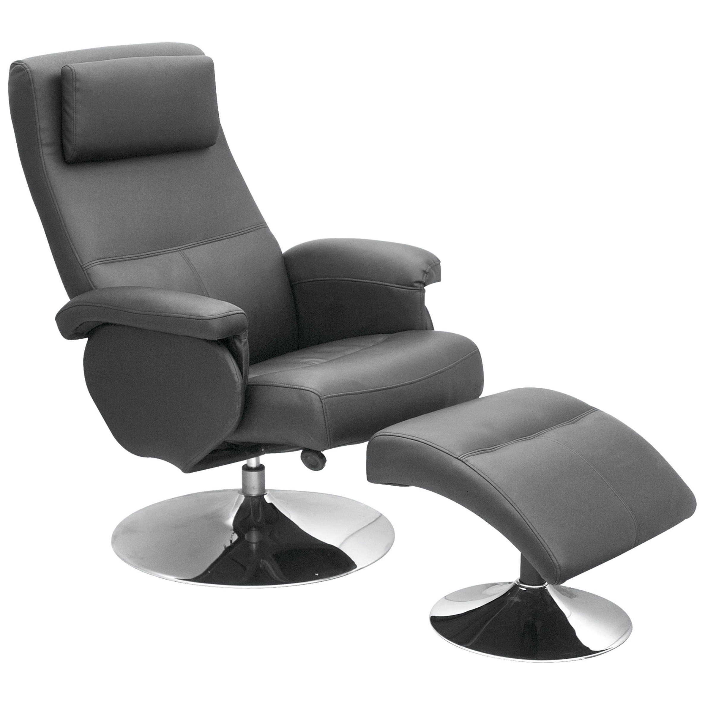 leather recliner reclining chair armchair seat 1 seater sofa black