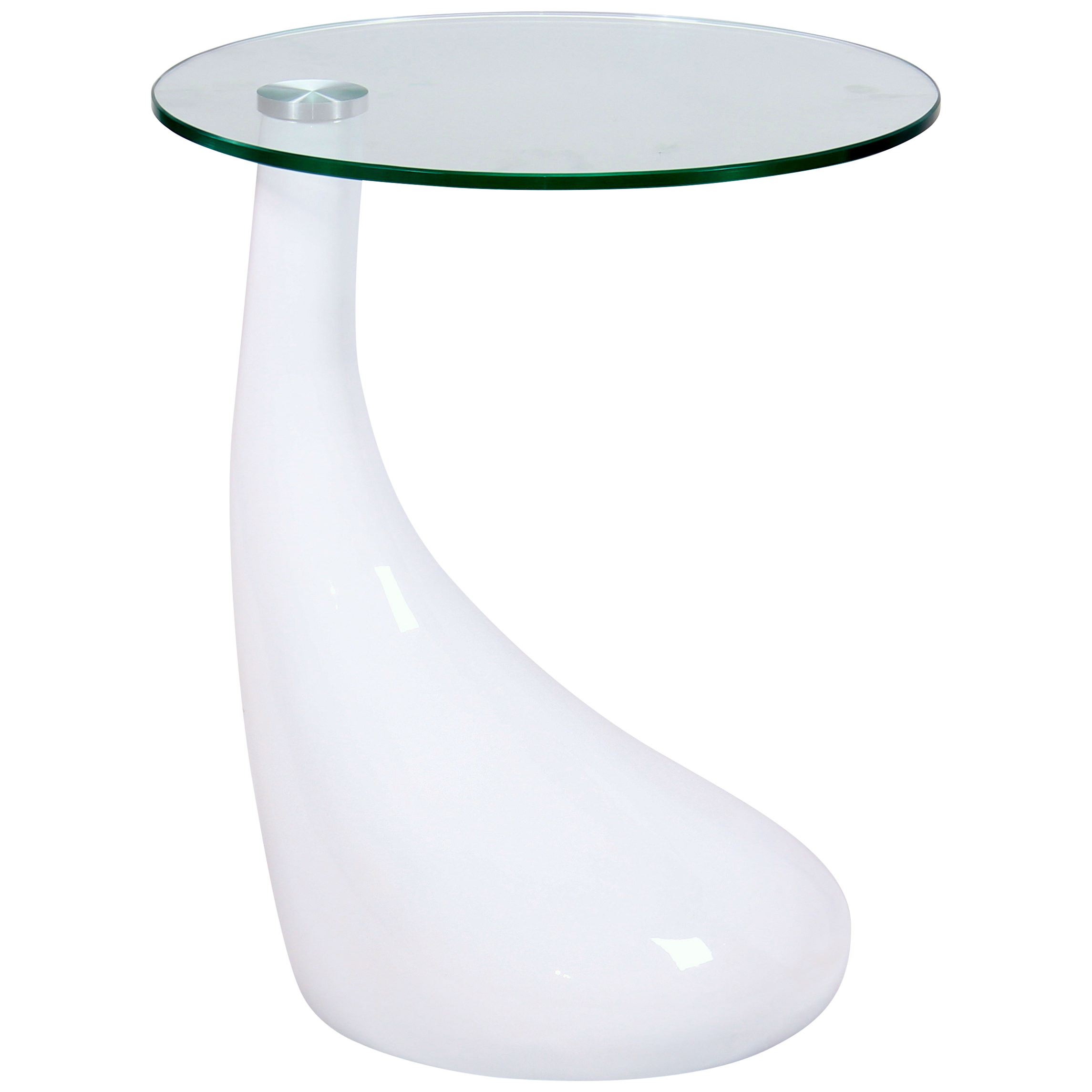 white gloss lamp table