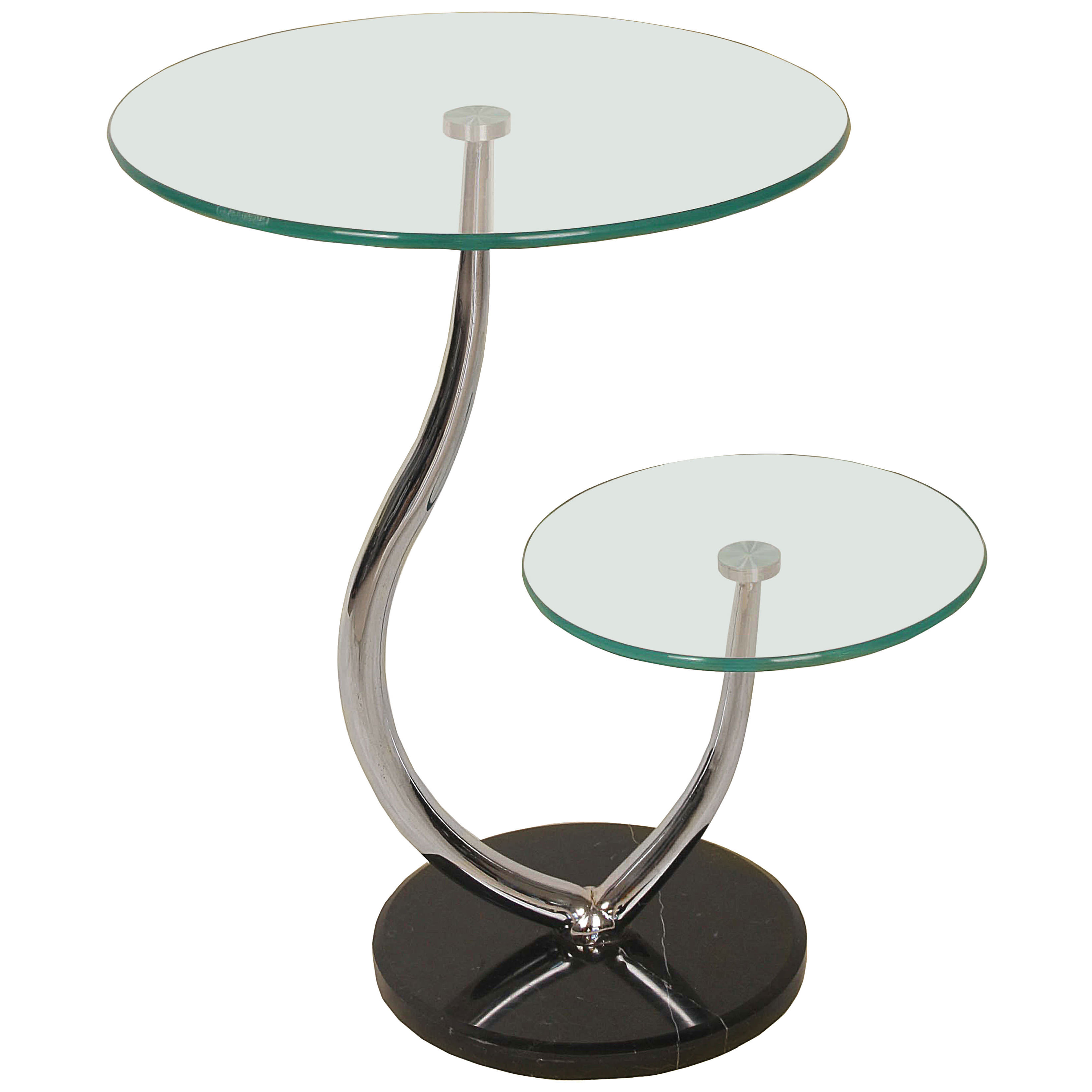 Details About 2x Marble Chrome Metal Glass End Lamp Small Side Coffee Table Black Clear