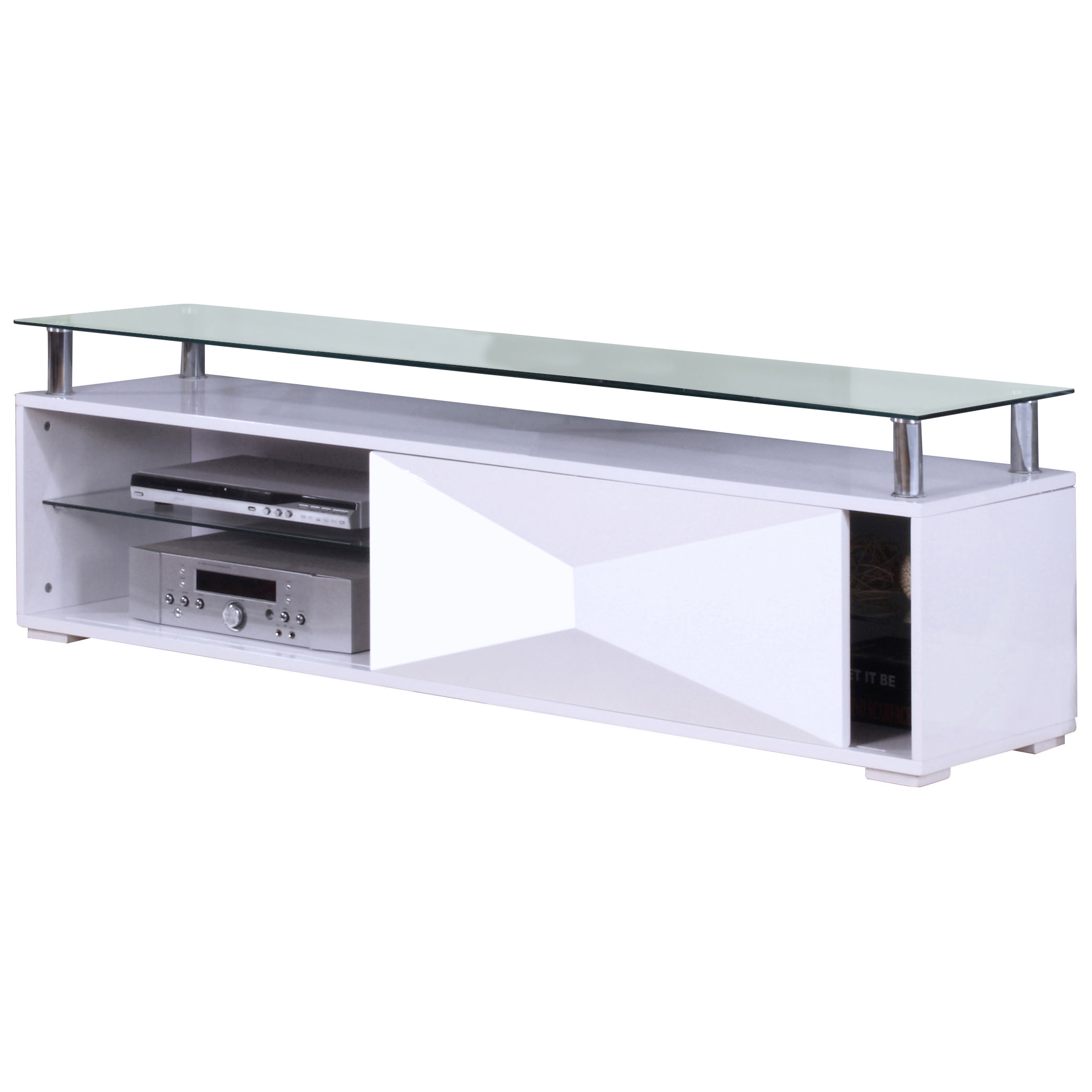 Details About Gloss Clear Glass Flat Screen Tv Table Stand Cabinet Media Unit Black White