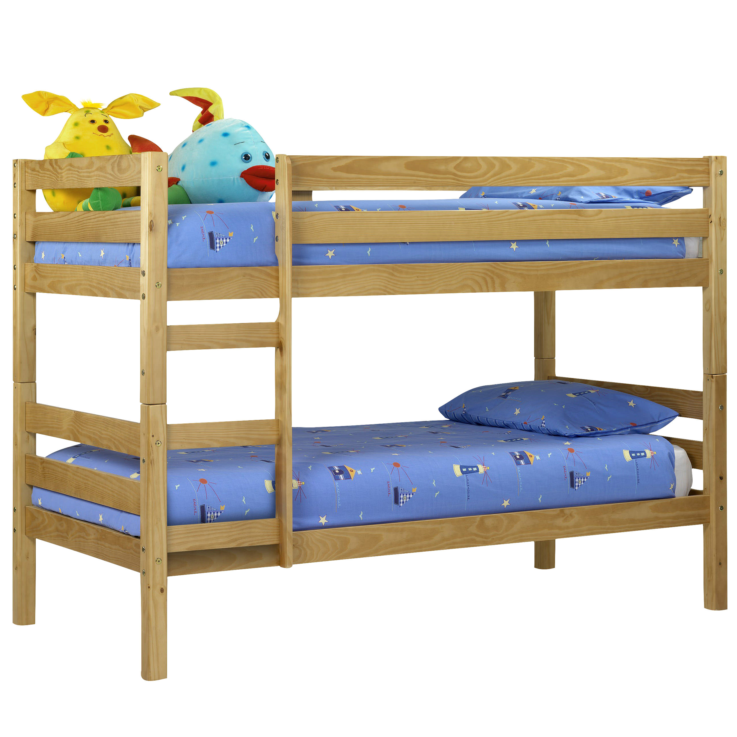 Antique Pine Finish Childrens Kids Wooden Bunk Bed Frame Single Description Antique Pine Lacquered Finish Children S Bunk Bed Frame With A Wooden Slatted Base Safety Rails And Fixed Ladder
