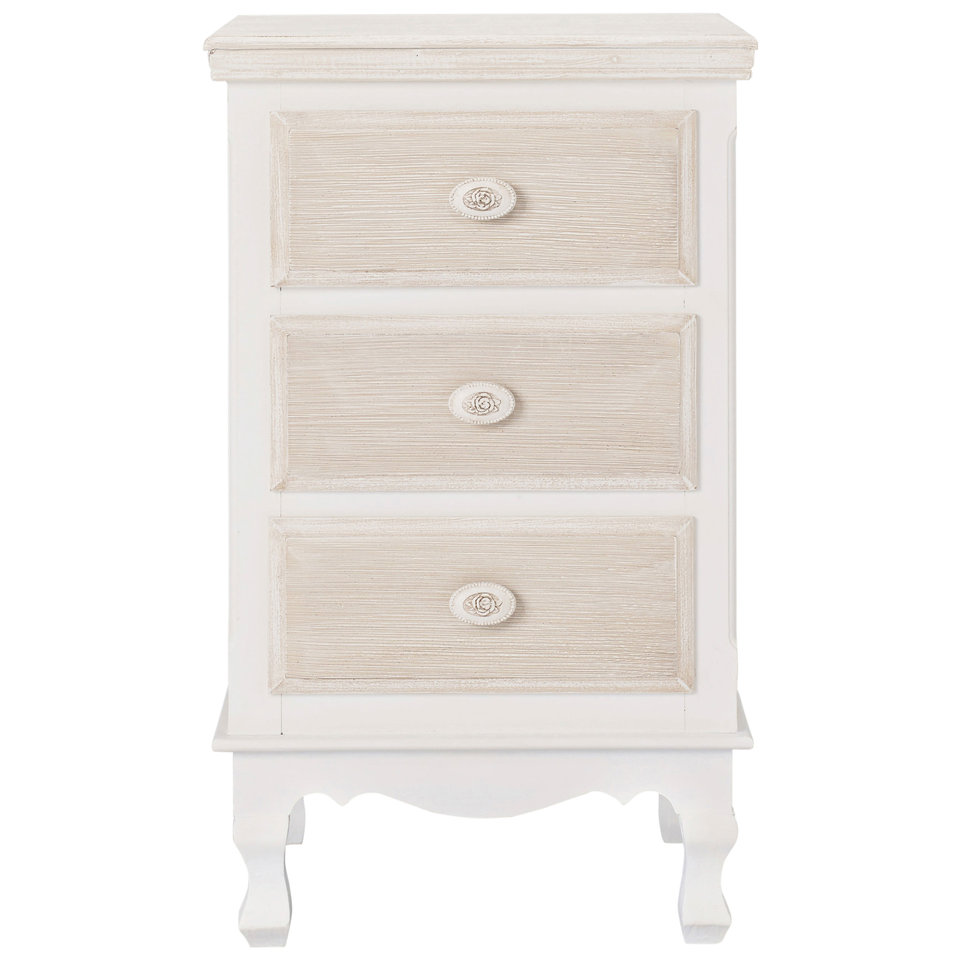 White Cream Finish Bedside Cabinet Bedroom End Lamp Table 3