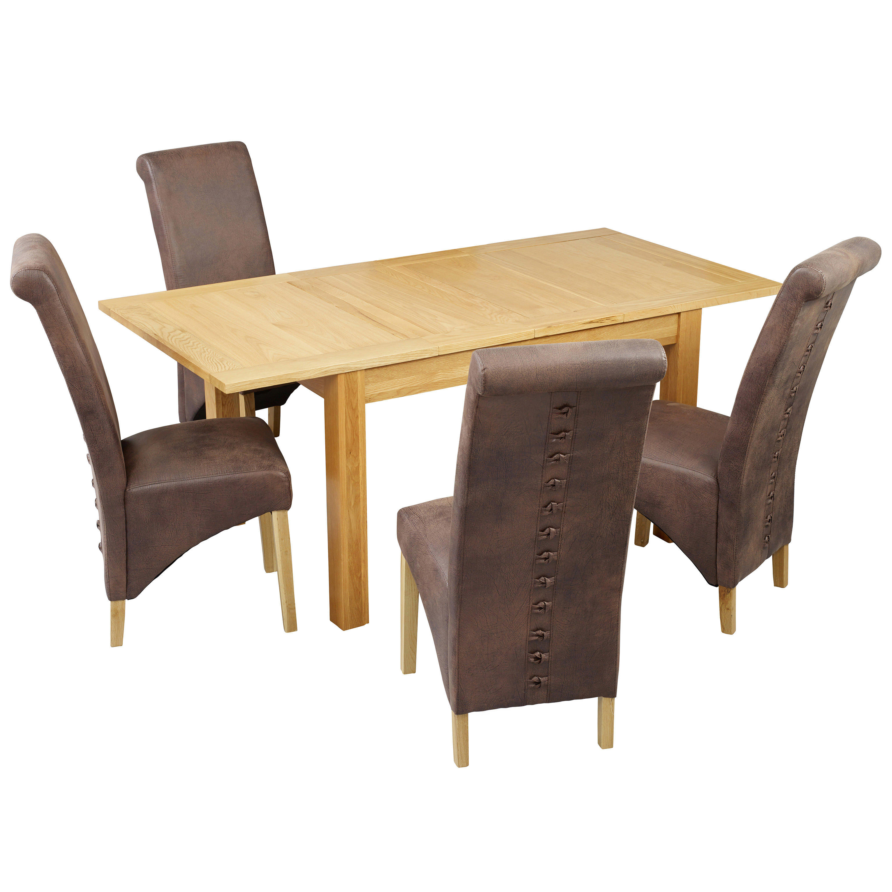 Oak Veneer Extending Dining Table And Chair Set With 4 6 Seats Oak Amp Veneer Extending Dining Table And Chair