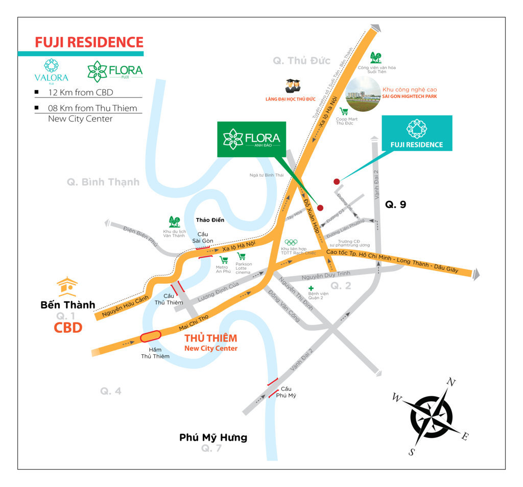 vị trí Flora Fuji Vị trí dự án Flora Fuji Quận 9