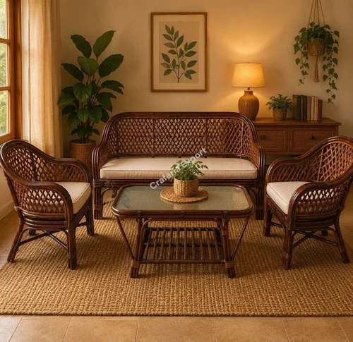 Executive Cane Sofa Set