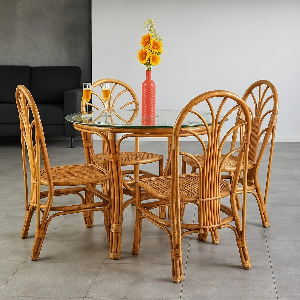 Classic 4 Seater Cane Dining Set