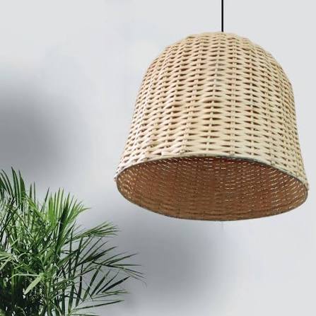 Rustic Bell Cane Hanging Lamp