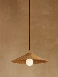 Minimalist Saucer Cane Pendant Light