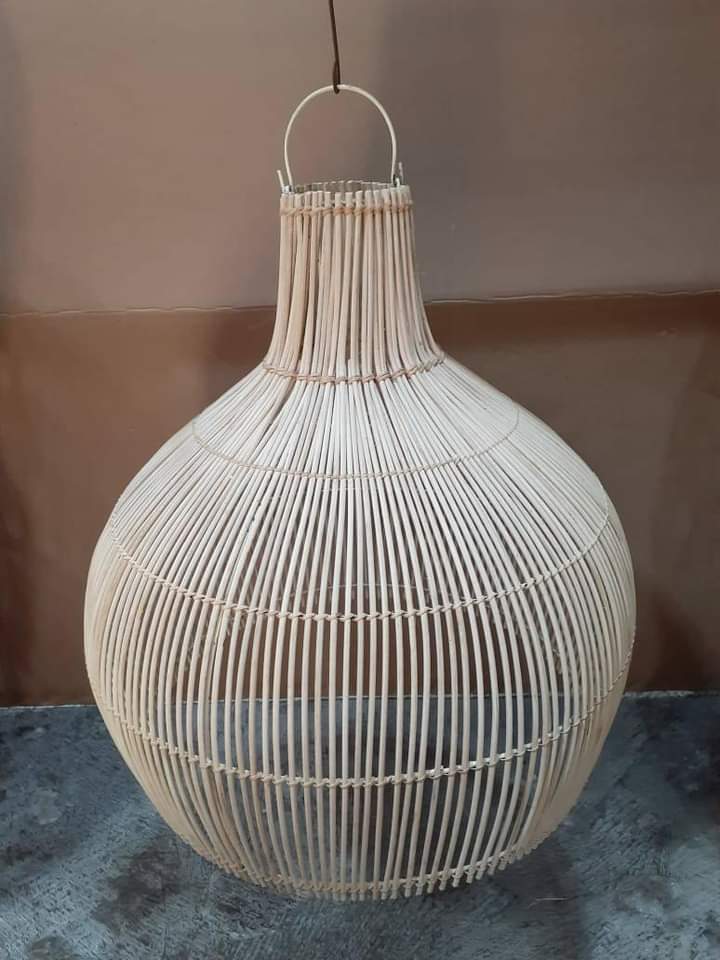 Elegant Teardrop Cane Pendant Lamp