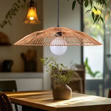 Woven Glow Flat Saucer Lamp