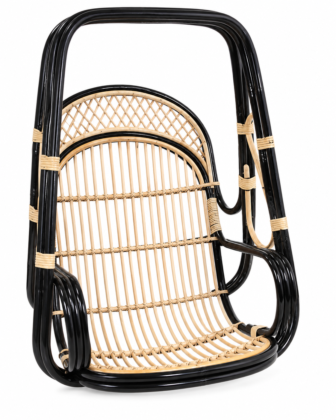 Onyx Dual-Tone Modern Cane Hanging Swing