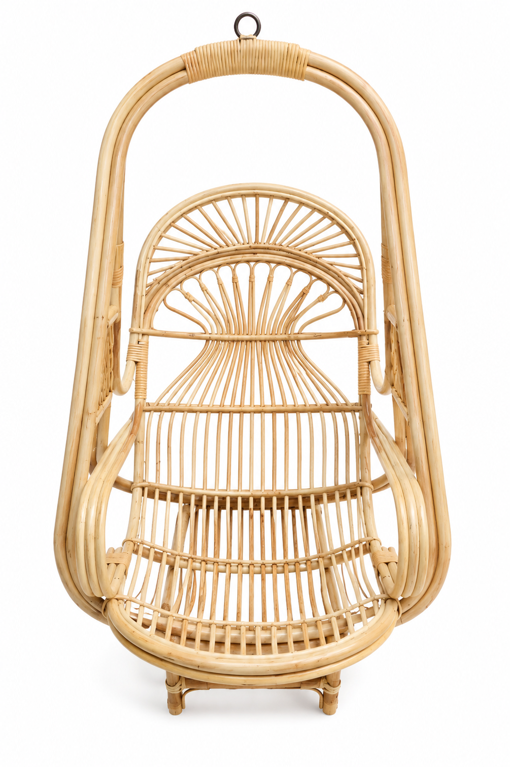Aura Natural Sunburst Cane Hanging Swing