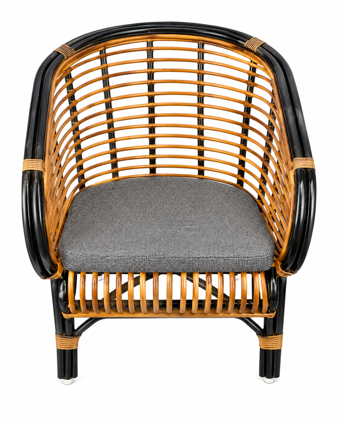 Onyx Edge Horizontal Ribbed Cane Armchair
