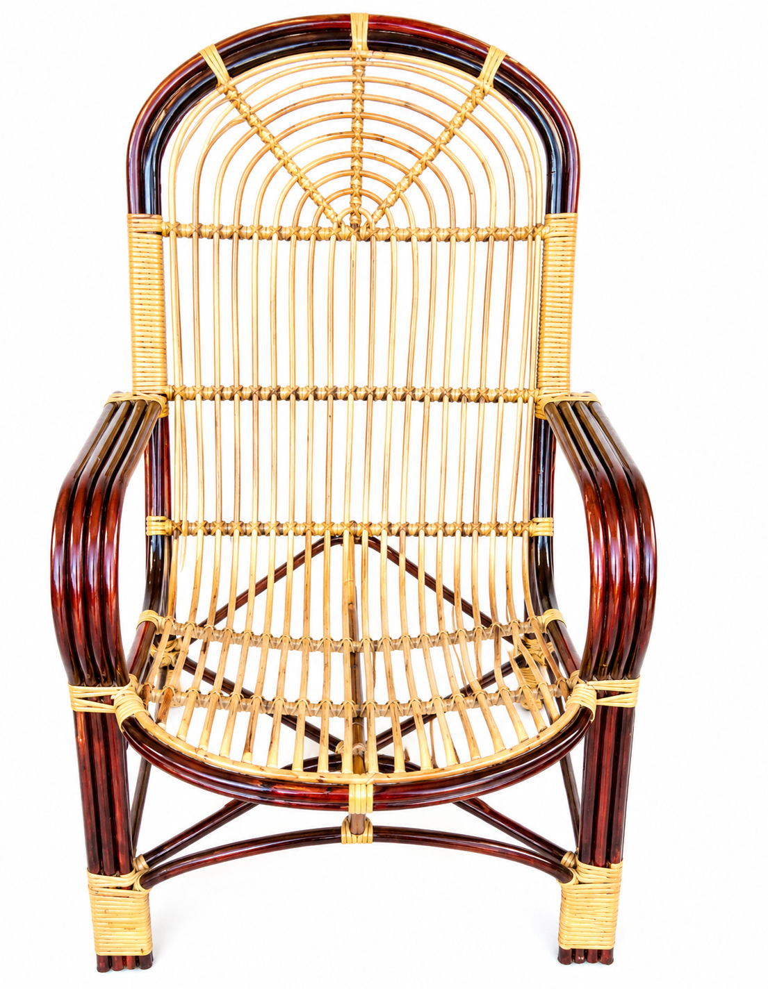 Heritage Two-Tone Slatted High-Back Cane Chair
