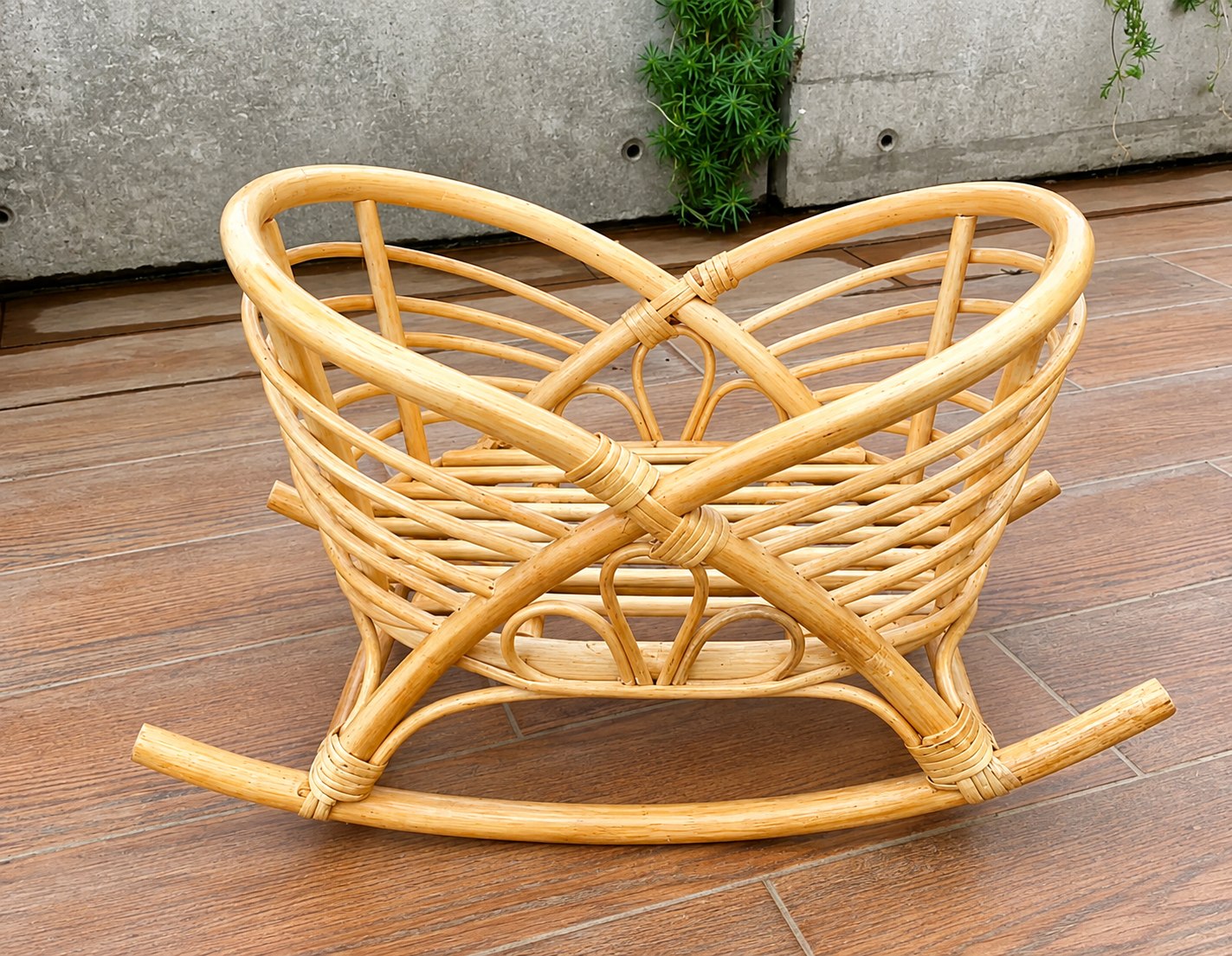 Premium Handmade Cane Baby Rocking Basket