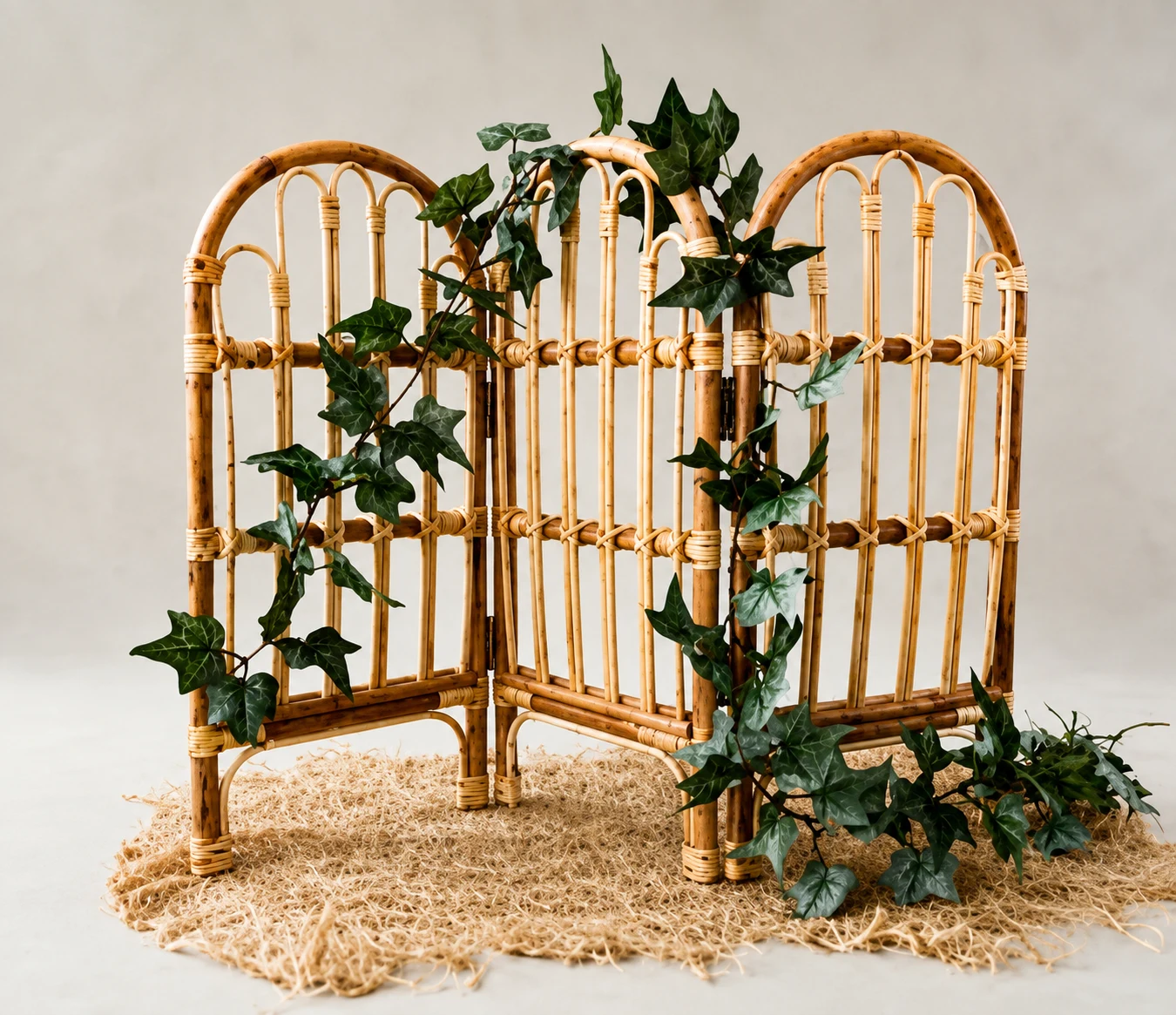 Handcrafted Cane Baby Photography Divider Screen