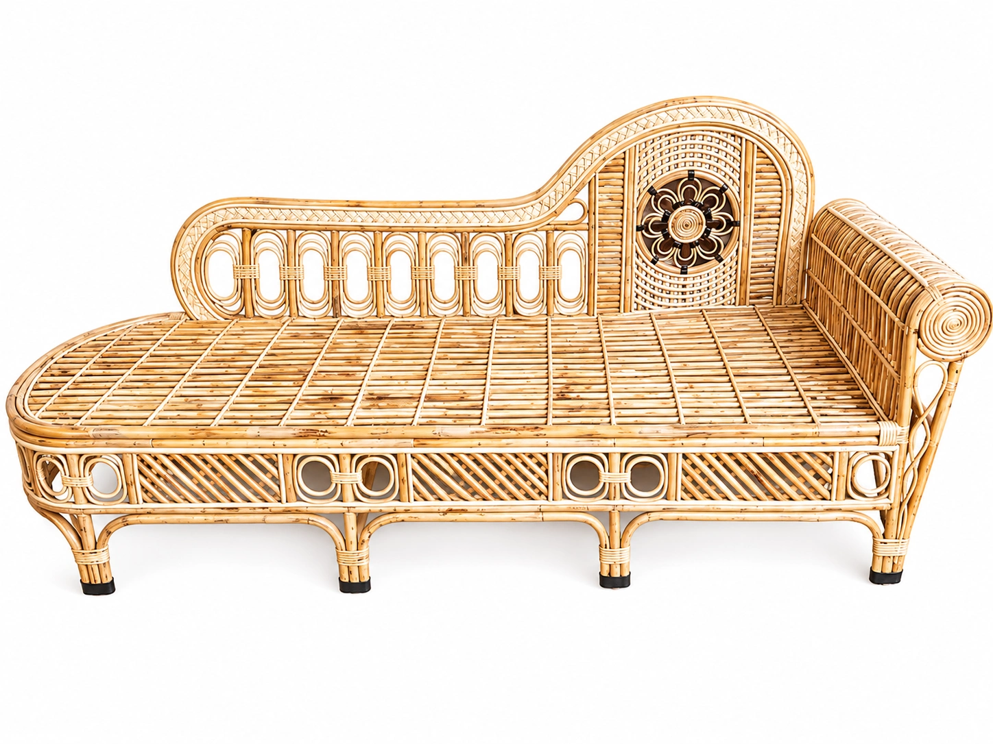 Floral-Medallion Cane Daybed & Diwan